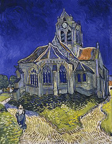 reproductie De kerk van Auvers van Vincent van Gogh